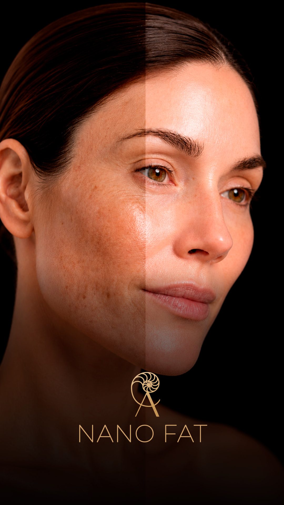 Comparativo de pele antes e depois do Nano Fat